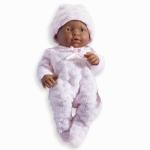 JC Toys/Berenguer - JC Toys, Mini La Newborn All Vinyl 9.5 inches  African American Real Girl Baby Doll dressed in Pink